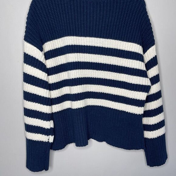 Madewell Navy and White Striped Turtleneck Sweater - Picture 12 of 16